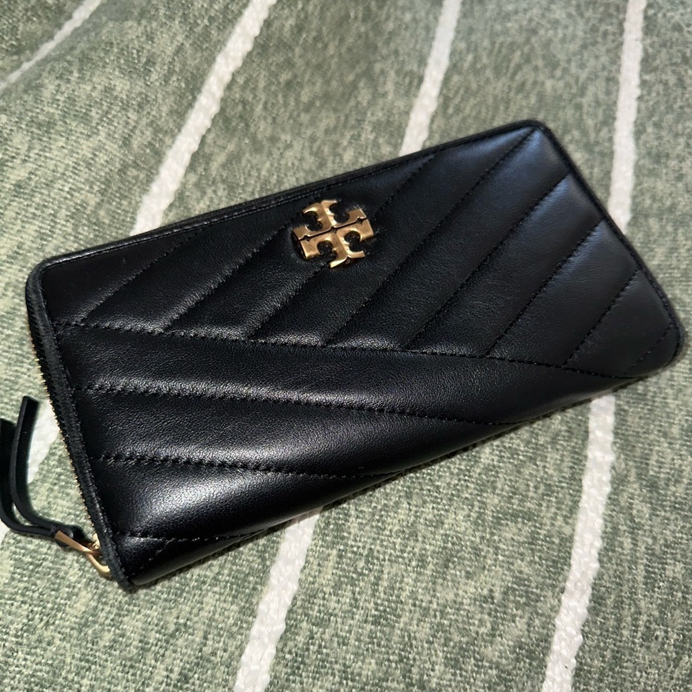 Tory Burch Black Quilted Leather Wallet